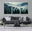 Captivating Misty Forest Wall Art Premium Canvas Print a