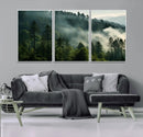 Misty Forest Wall Art Premium Canvas Print a Foggy and by MyGreatCanvas | Canvas Wall Art Prints | Photo Prints & Wall Decor