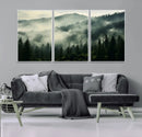 Captivating Misty Forest Wall Art Premium Canvas Print a