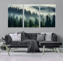 Captivating Misty Forest Wall Art Premium Canvas Print a