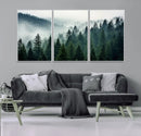 Captivating Misty Forest Wall Art Premium Canvas Print,