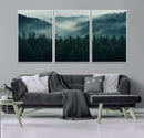 Captivating Misty Forest Wall Art Premium Canvas Print,