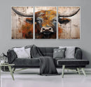 Abstract Bull Highland Cow Canvas Wall Art Print – Vibrant by MyGreatCanvas | Canvas Wall Art Prints | Photo Prints & Wall Decor