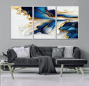 Gold Marble Art - Abstract Geode Gold And Blue Marble Shape by MyGreatCanvas | Canvas Wall Art Prints | Photo Prints & Wall Decor
