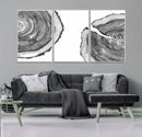 Abstract Large Tree Rings – Minimalist Black and White Wood