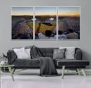 Dodger Stadium Sunset Game Triple Canvas Wall Art - Los