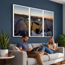 Dodger Stadium Sunset Game Triple Canvas Wall Art - Los