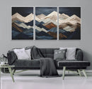 Mountain Wall Art – Modern Geometric Landscape Canvas Print,