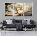 Gold Floral Wall Art Canvas Print, Framed Modern Flower Art by MyGreatCanvas | Canvas Wall Art Prints | Photo Prints & Wall Decor