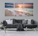 Sunset Beach Wall Art – Soothing Coastal Landscape, Ready to