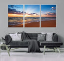Golden Hour Beach Sunset Wall Art | Canvas Print | Ready to