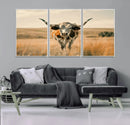 Texas Cow Wall Art Canvas Print for Farm House Wall Decor, by MyGreatCanvas | Canvas Wall Art Prints | Photo Prints & Wall Decor