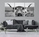 Texas Cow Longhorn Wall Art Canvas Print for Farm House Wall by MyGreatCanvas | Canvas Wall Art Prints | Photo Prints & Wall Decor