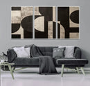 Abstract Brown Wabi Sabi Canvas Print Set – Minimalist