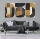 Modern Brown Wabi Sabi Wall Art Canvas Print Set – Framed