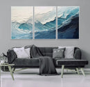 Ocean Wave Canvas Wall Art Print – Coastal Living Room Large