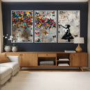 Banksy Wall Art - Banksy Girl and Butterfly Explosion Wall