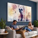 Abstract Watercolor Golf Player Wall Art Canvas Print