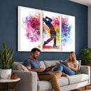 Colorful Golfer Swing Wall Art Canvas Print - Ready to Hang,
