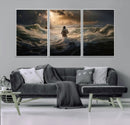 Jesus Walking on Water Wall Art Canvas Print - Religious