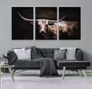 Texas Longhorn Wall Art Canvas Print | Western Ranch Decor |