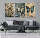 Butterfly Wall Art Trio | Vintage Butterfly Canvas Print | by MyGreatCanvas | Canvas Wall Art Prints | Photo Prints & Wall Decor