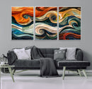 Abstract Wave Wall Art | Ready to Hang Framed Canvas Print |