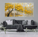 Yellow Blossom Tree Canvas Wall Art - Floral Abstract Modern