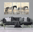 Vintage Horses Wall Art Canvas Print