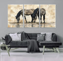 Chinese Style Abstract Black Horses Wall Art Canvas Print - by MyGreatCanvas | Canvas Wall Art Prints | Photo Prints & Wall Decor