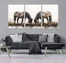 Chines Ink Style Horses Wall Art Canvas Print