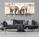 Vintage Horses Wall Art | Ready to Hang and Framed Triptych by MyGreatCanvas | Canvas Wall Art Prints | Photo Prints & Wall Decor