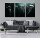 Abstract Jellyfish Wall Art Canvas Print