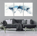 Flight Route Map Wall Art Canvas Print, Abstract Air Traffic