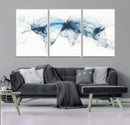 Flight Route Map Wall Art Canvas Print, Abstract Air Traffic