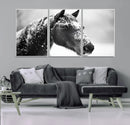 Horse Canvas Print - Winter Horse Snow Wall Art Canvas Print