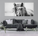 Western Wall Art | Black and White Winter Horse Wall Art | by MyGreatCanvas | Canvas Wall Art Prints | Photo Prints & Wall Decor
