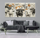 Texas Longhorn Wall Art Canvas Print – Herd Abstract Cow by MyGreatCanvas | Canvas Wall Art Prints | Photo Prints & Wall Decor