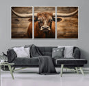Longhorn Bull Wall Art | Canvas Print | Ready to Hang | by MyGreatCanvas | Canvas Wall Art Prints | Photo Prints & Wall Decor