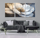 White Magnolia Flower Wall Art Canvas Print | Abstract