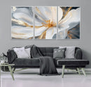 White and Gold Floral Canvas Wall Art - Framed and Ready to by MyGreatCanvas | Canvas Wall Art Prints | Photo Prints & Wall Decor