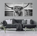 Scottish Highland Cow Wall Art Canvas Print | Ready to Hang