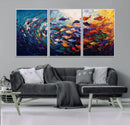 Vibrant Abstract Fish Swarm Art – Colorful Fish Inspired by MyGreatCanvas | Canvas Wall Art Prints | Photo Prints & Wall Decor