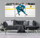 San Jose Sharks Ice Hockey Player Wall Art Canvas Print