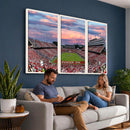 Carter-Finley Stadium Art Sunset Game Triple Canvas Wall Art