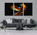 Fiery Phoenix Canvas Print | Ready to Hang Wall Art | Bold