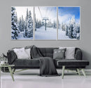 Winter Ski Lift Wall Art Print - Landscape Wall Art | Snowy