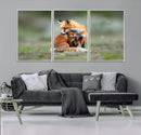 Heartwarming Fox and Baby Cub Wall Art | Ready to Hang