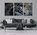 Large Abstract Horse Wall Art Canvas Print | Farmhouse Wall