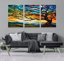 Vibrant Mosaic Tree of Life Wall Art | Stained Glass Style